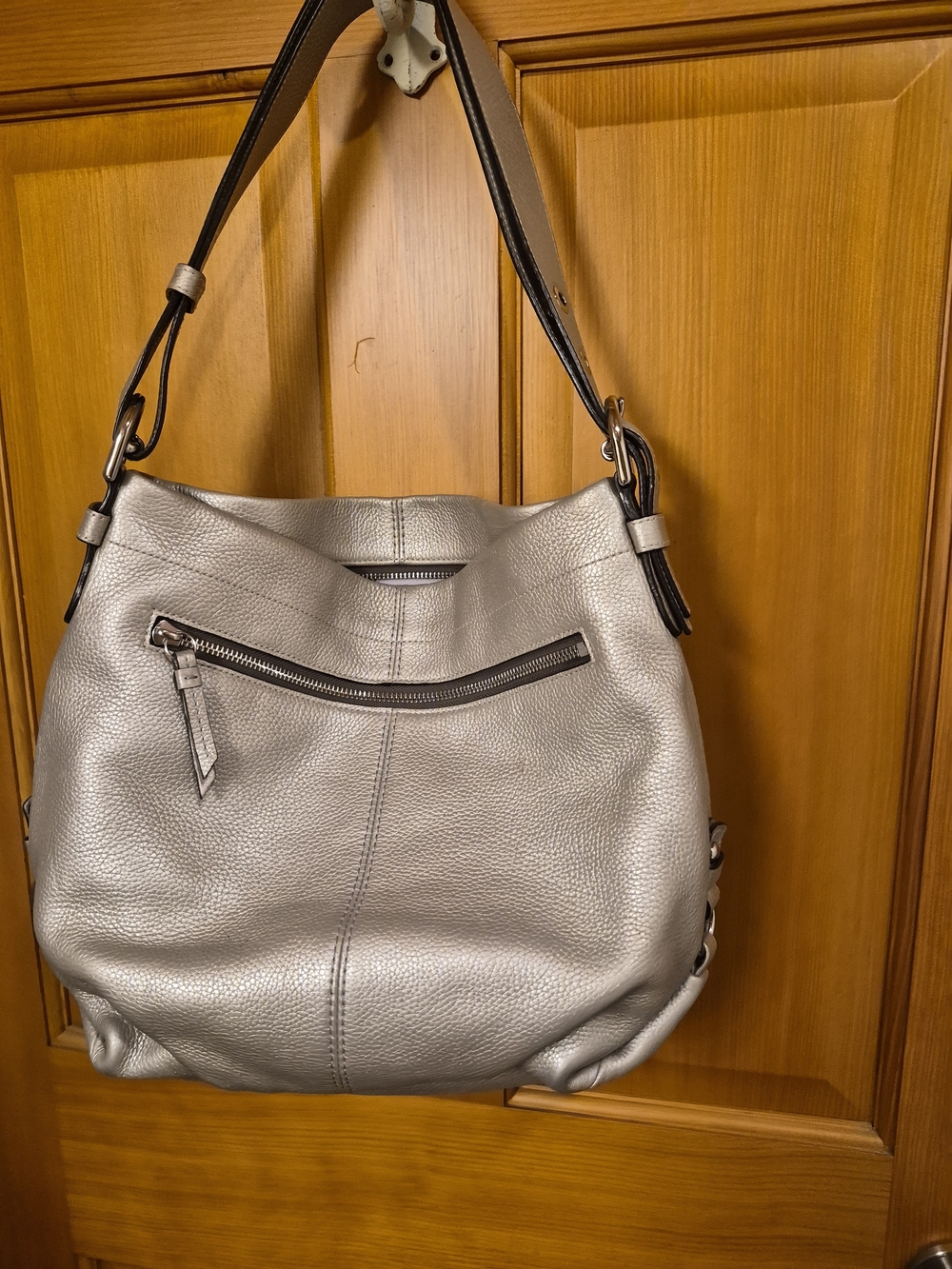 Coach Soho Brooke F15064 Metallic Pewter Leather Hobo Bag